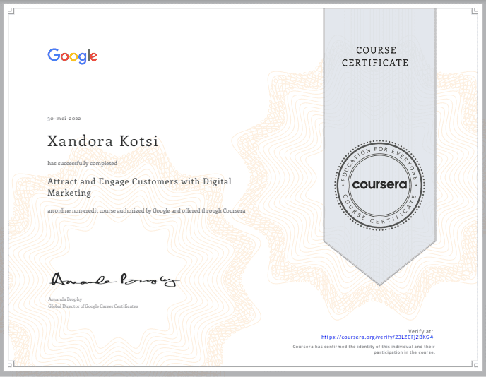 SEO certificaat Coursera